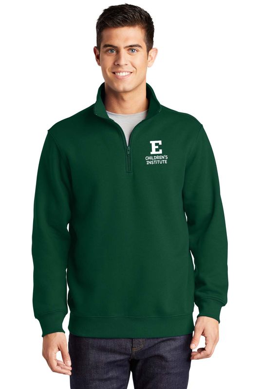 Adult 1/4 Zip Sweatshirt- Green, Black, White, Athletic Heather