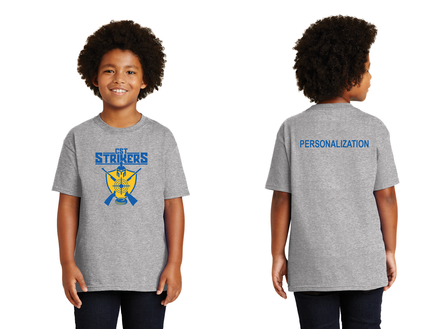 Youth Basic Cotton Tee-Grey, Navy, Gold, Black, Royal