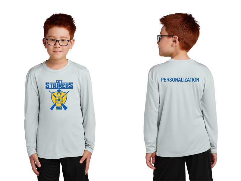 Youth Long Sleeve Performance Tee-Grey, Navy, Gold, Black, Royal, Carolina Blue