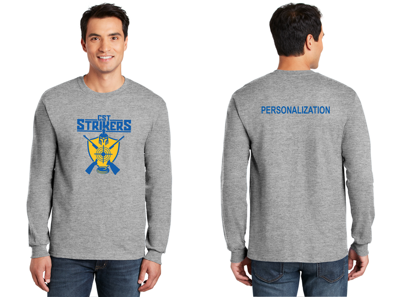 Unisex Long Sleeve Cotton Tee-Grey, Navy, Gold, Black, Royal, Carolina Blue