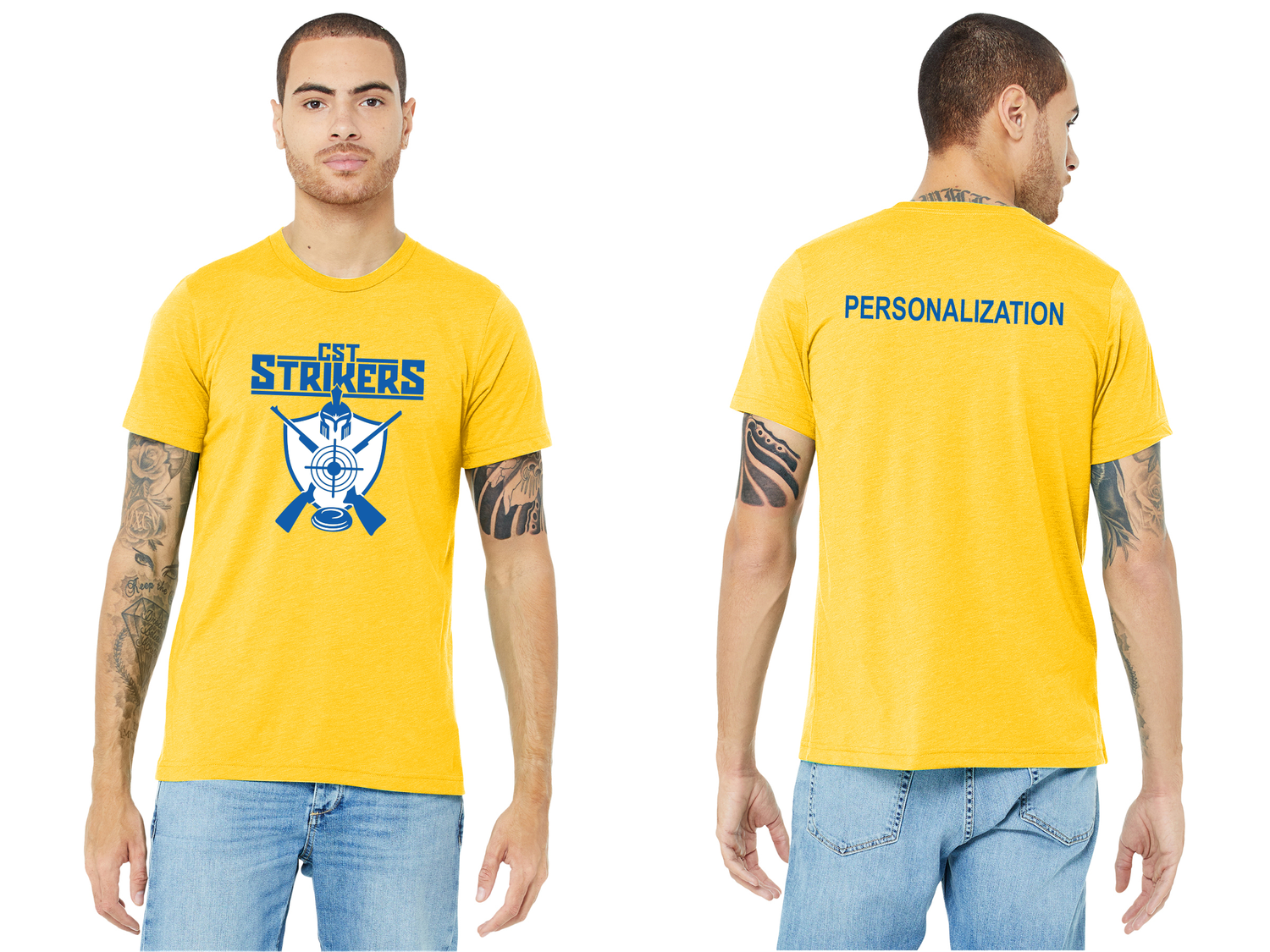 Adult Triblend Soft Short Sleeve Tee Shirt- Yellow, Black, Royal, White Fleck, Blue