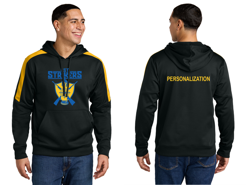 Sport-Tek Sport-Wick Fleece United Pullover Hoodie- Black/ Gold