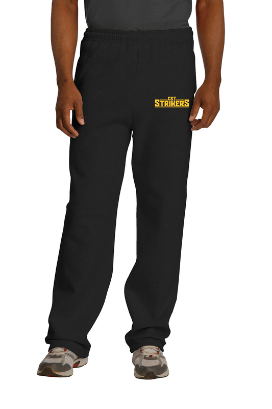Jerzees NuBlend Open Bottom Pant with Pockets- Black, Black Heather