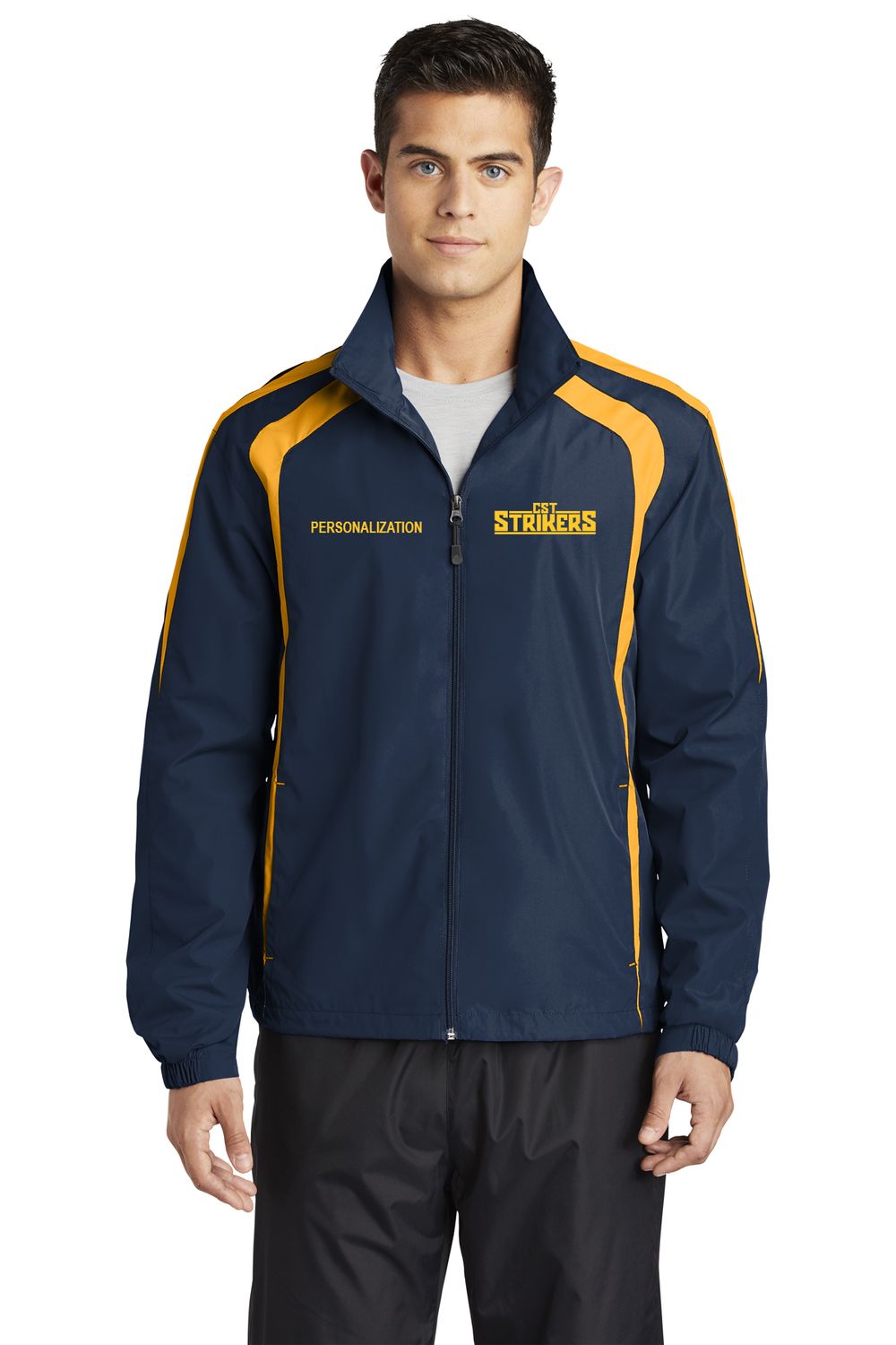 Sport Tek Water Repellent Light Weight Jacket - True Navy/Gold
