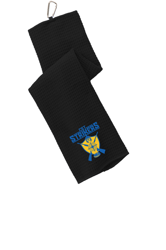 Port Authority Waffle Microfiber Golf Towel- Black, Navy