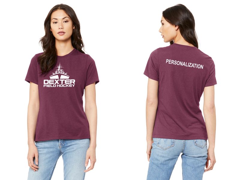 Women's Relaxed Jersey Short Sleeve Tee- Maroon, Dark Grey