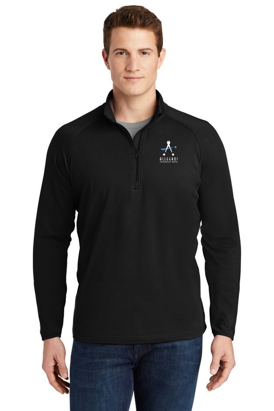 Adult Men&#39;s Stretch 1/4 Zip- Black, Red, Heather Grey