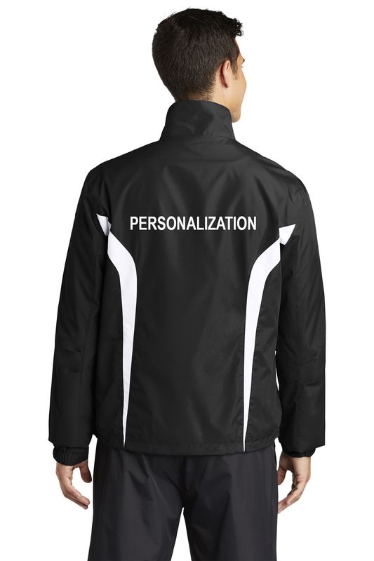 Sport Tek Water Repellent Light Weight Jacket - Black and White