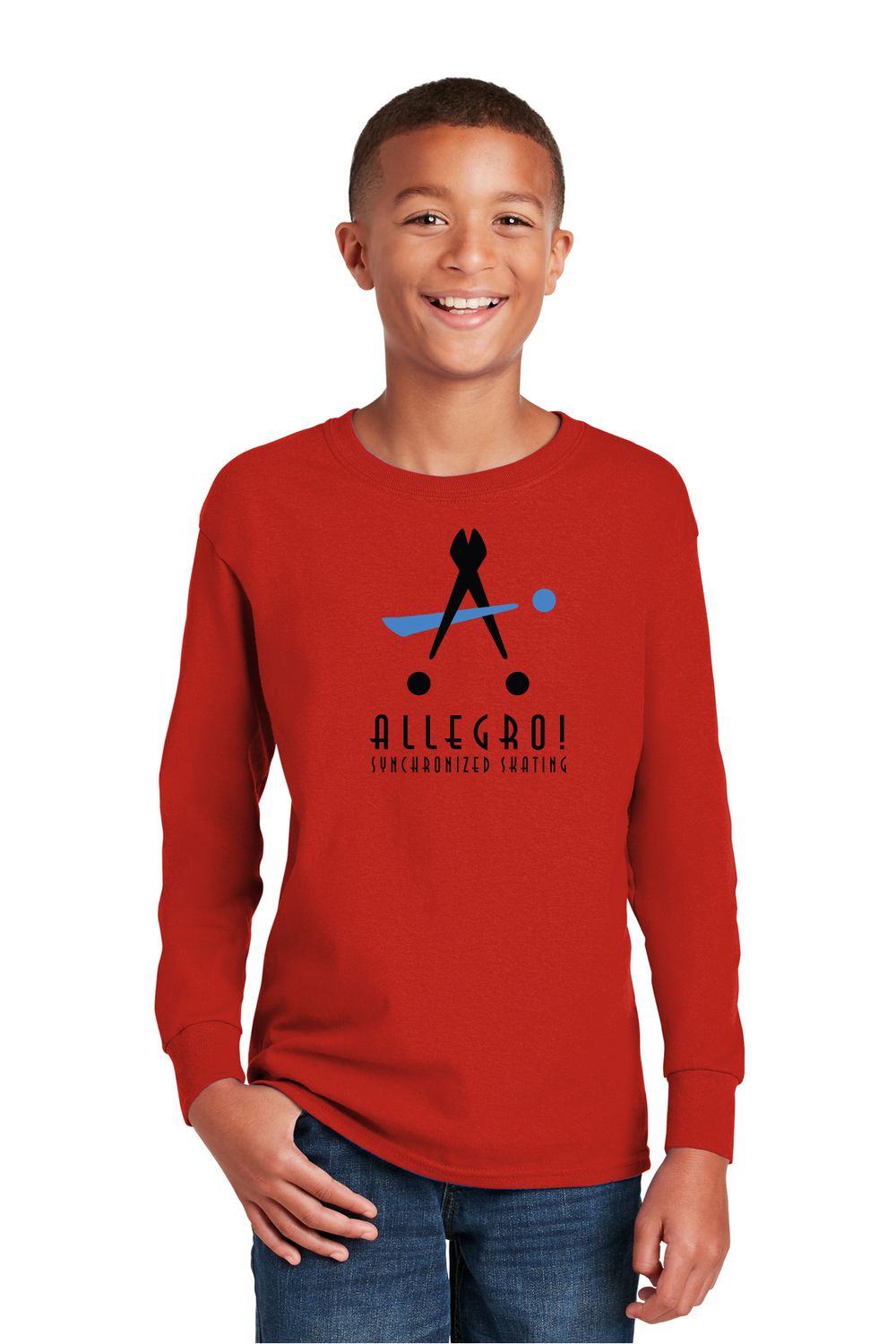 Youth Basic Cotton Long Sleeve T-Shirt- Grey, Black, Red, White