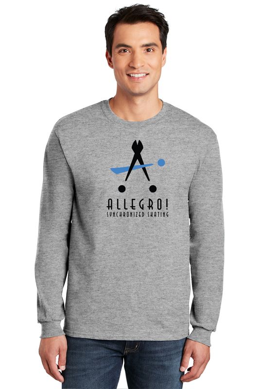 Adult Long Sleeve Tee- Sport Grey, Red, White, Black, Light Pink, Light Blue