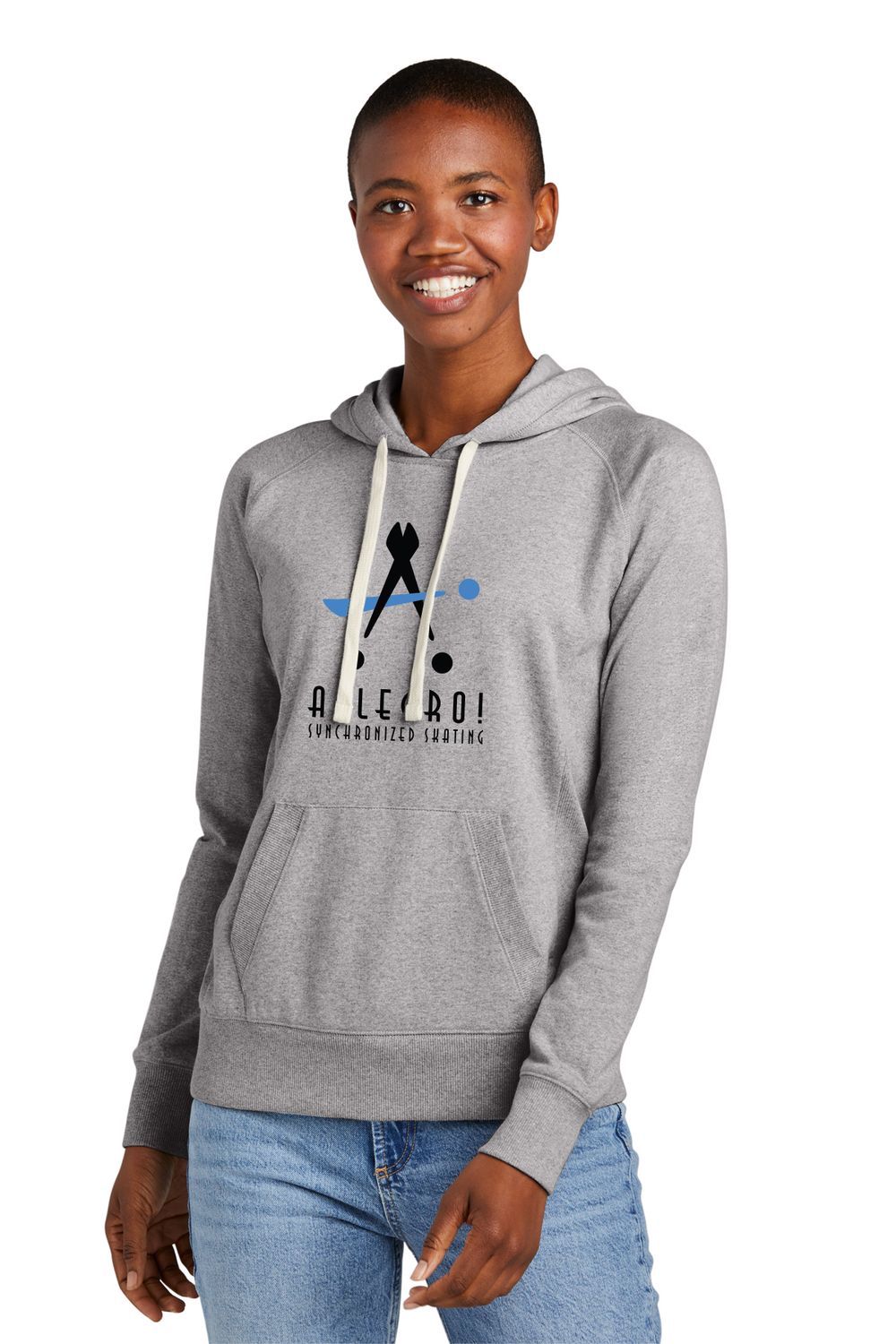 Women's Re-Fleece Hoodie-Light Grey, Black