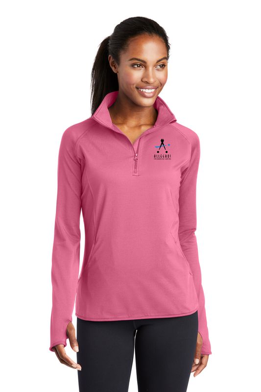 NEW Ladies' Stretch 1/4 Zip- Black, Red, White, Dusty Rose, True Royal Heather, Pink Rush Heather, Charcoal Grey Heather, Iris Purple
