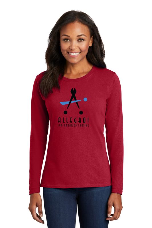 Ladies Long Sleeve Core Cotton Tee - Red, White, Grey, Black, Pink