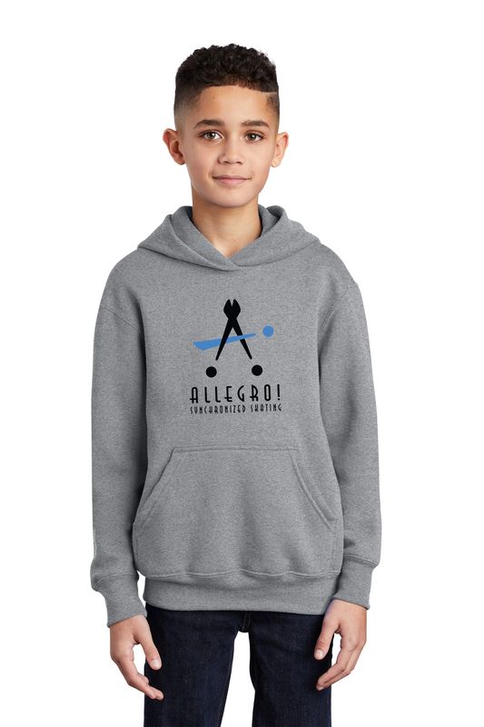Youth Core Fleece Pullover Hooded Sweatshirt- Grey, White, Black, Red, Pink