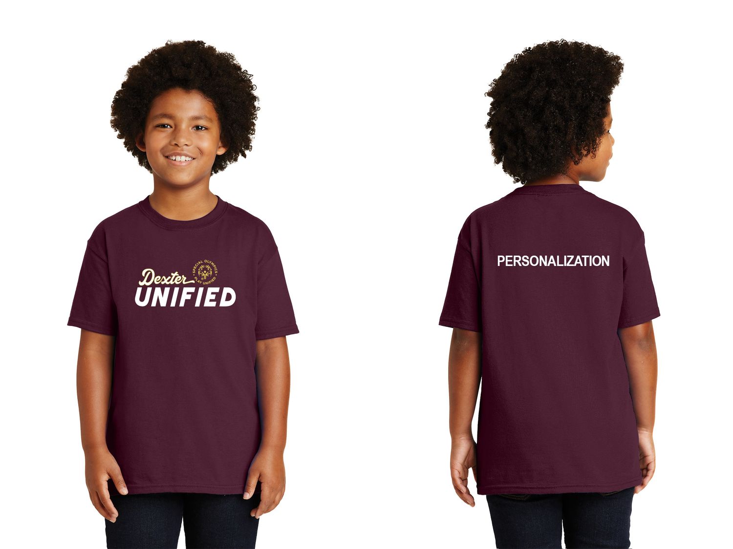 Youth Cotton T-Shirt-Maroon/Sport Grey/Black Youth Cotton T-Shirt-Maroon/Sport Grey/Black