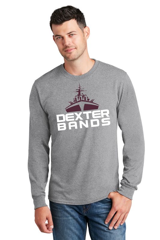 Unisex Long Sleeve Core Cotton Tee -Black/Maroon/Heather Grey