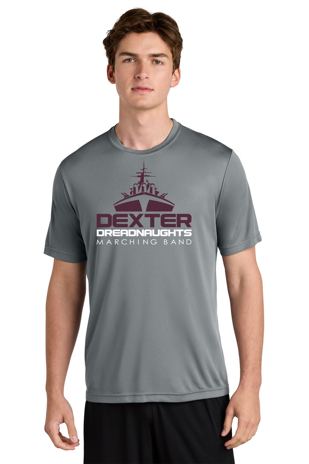 Unisex Short Sleeve Performance T-Shirt - Black/Maroon/Grey