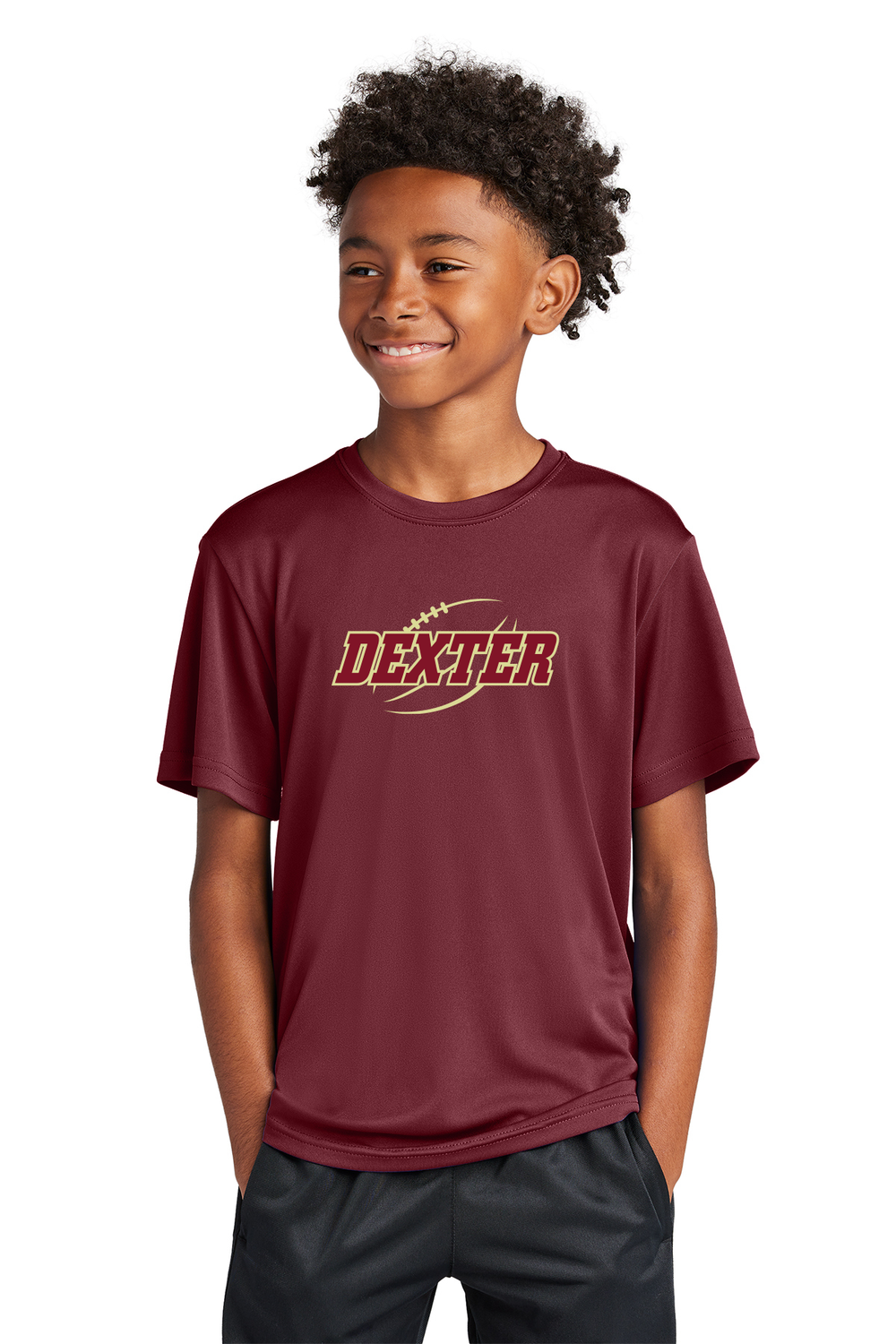 Youth Performance Short Sleeve Tee-Maroon, Black, Grey