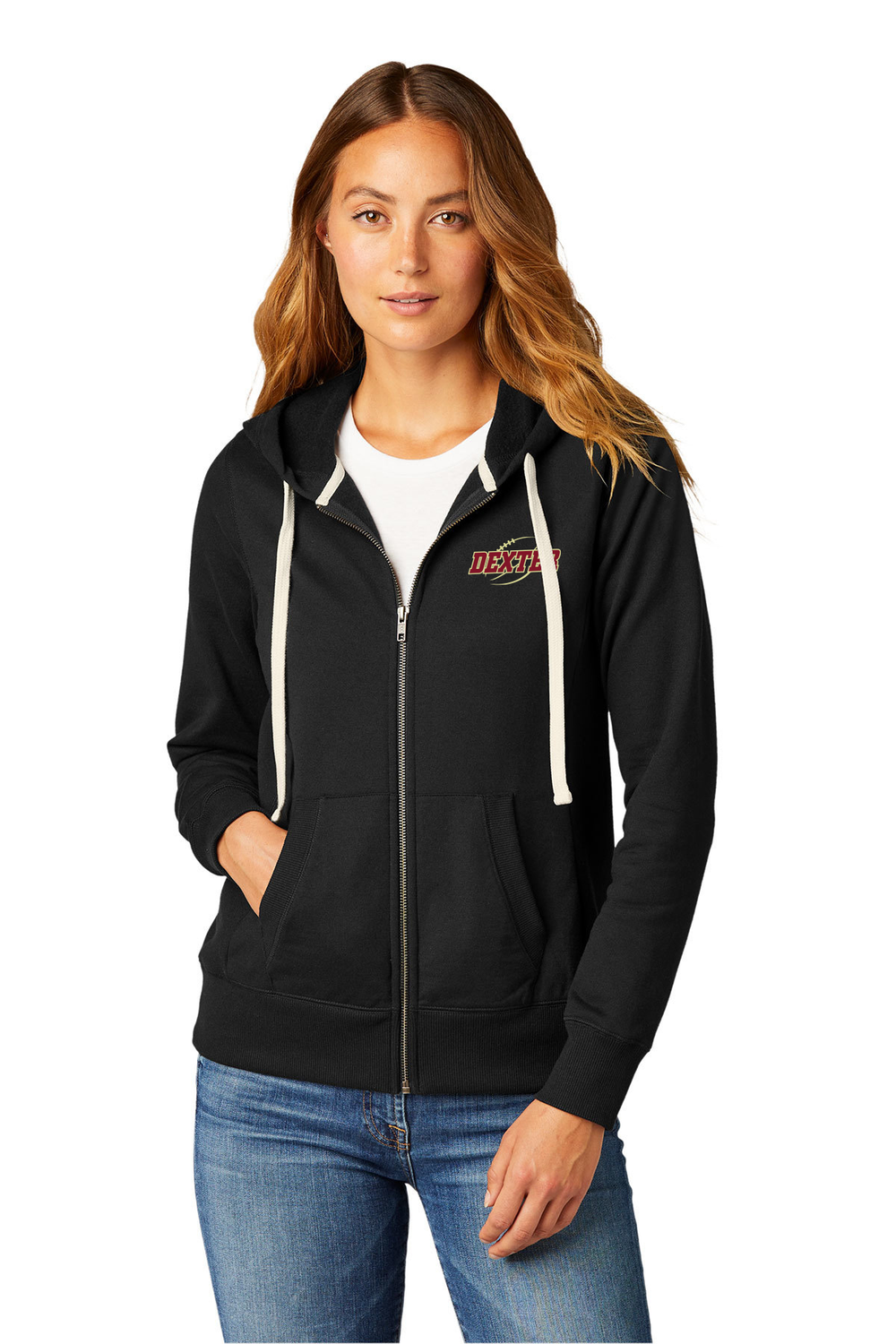 Women's District Re-Fleece Full-Zip Hoodie- Black, Heather Maroon, Light Grey