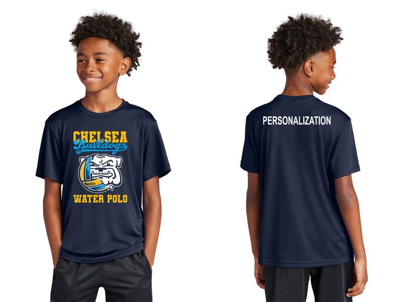 Youth Short Sleeve Performance Tee- Navy, Concrete Grey