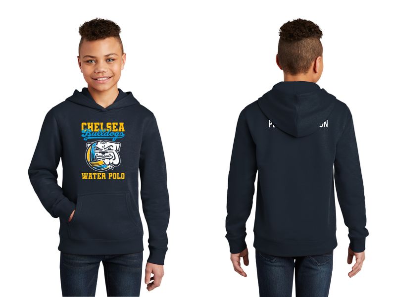Youth District Fleece Hoodie- Navy, Light Grey