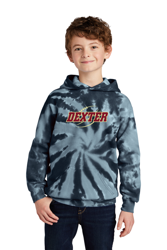 Port & Company Youth Tie-Dye Pullover Hooded Sweatshirt- Black