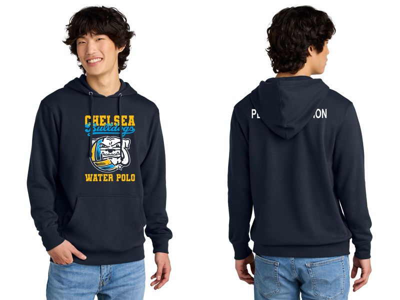 Adult Unisex District Fleece Hoodie- Navy, Light Grey