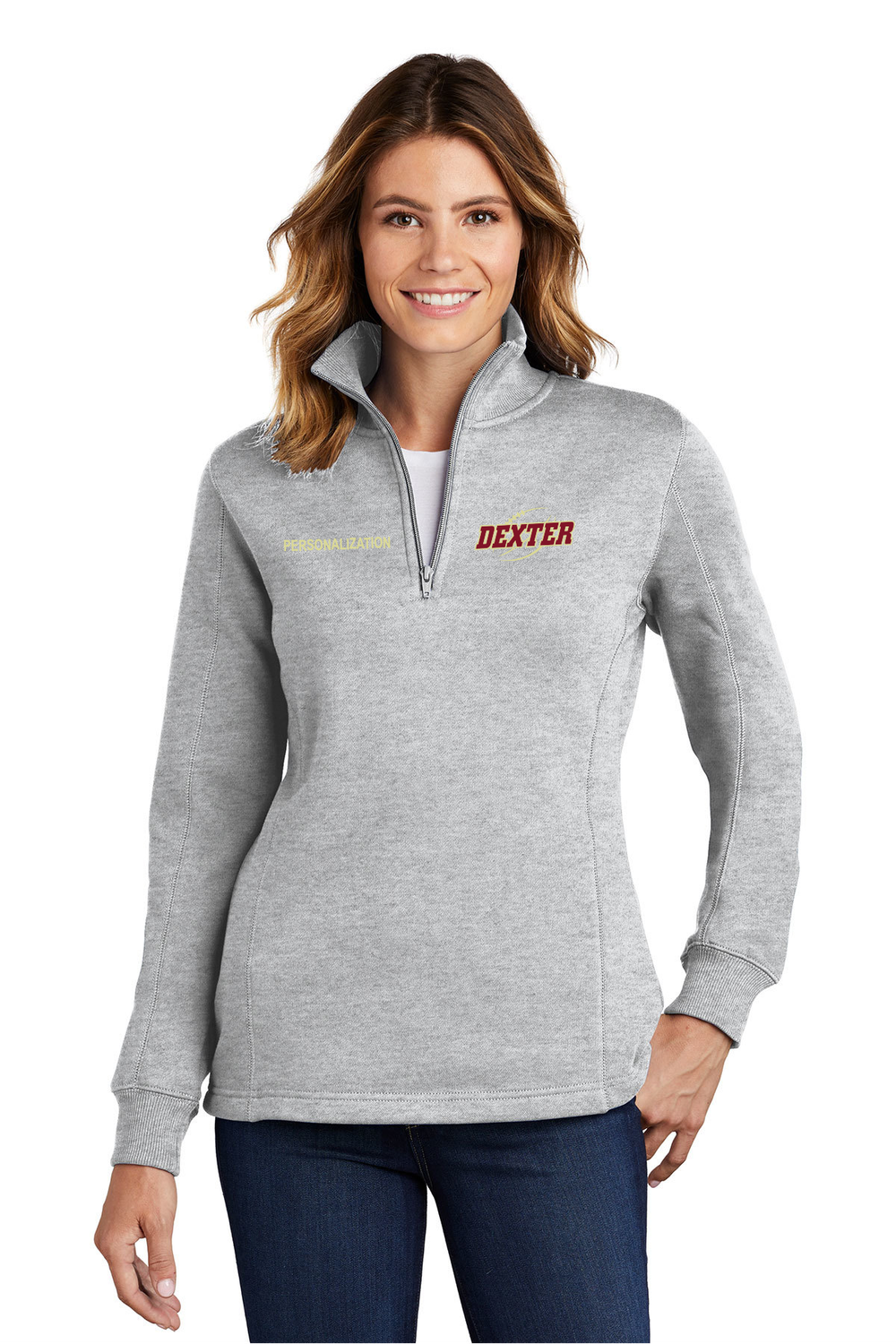 Ladies' 1/4 Zip Sweatshirt- Black, Light Grey, Dark Grey