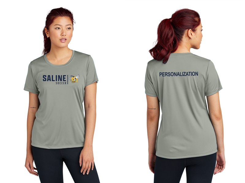 Ladies Short Sleeve Performance Tee- Grey, Gold, Navy, White