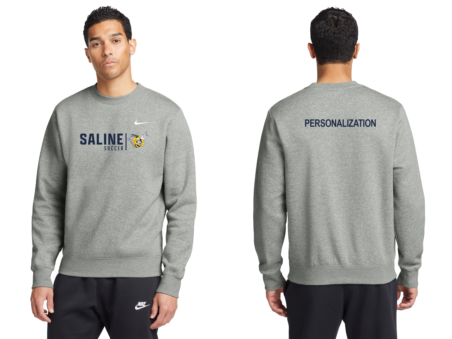 Nike Cotton Crew Neck Sweatshirt -Grey, Navy, White