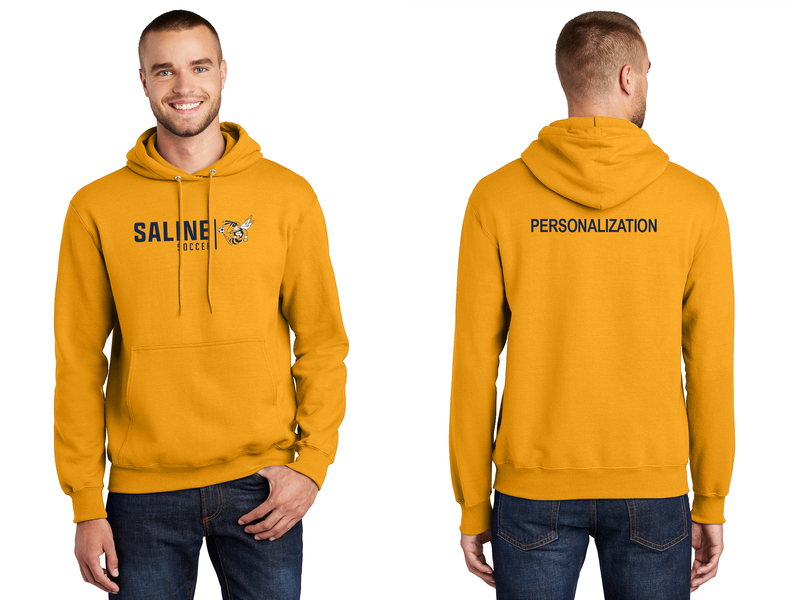 Adult Unisex Fleece Pullover Hooded Sweatshirt- Gold, Grey, Navy, White