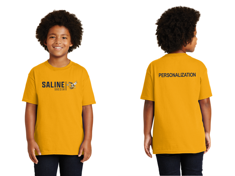 Youth Soft Cotton Short Sleeve T-Shirt- Gold, Navy, Grey, White