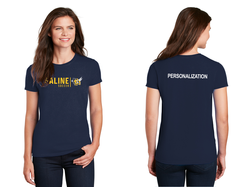 Ladies Basic Cotton Tee-Navy, Heather Grey, White