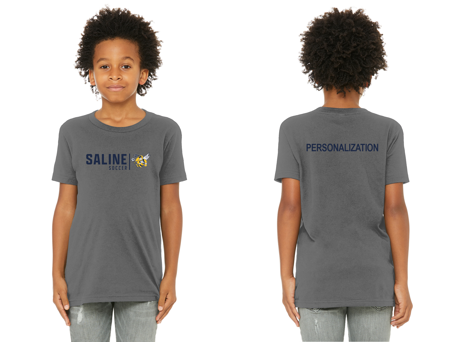 Youth Soft Short Sleeve Tee- Navy, Grey, White