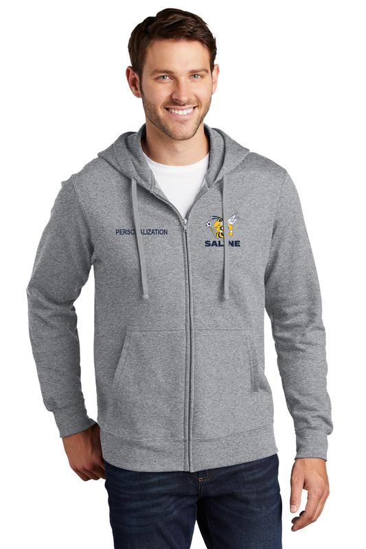 Unisex Fleece Full-Zip Hooded Sweatshirt- Grey, Navy, White