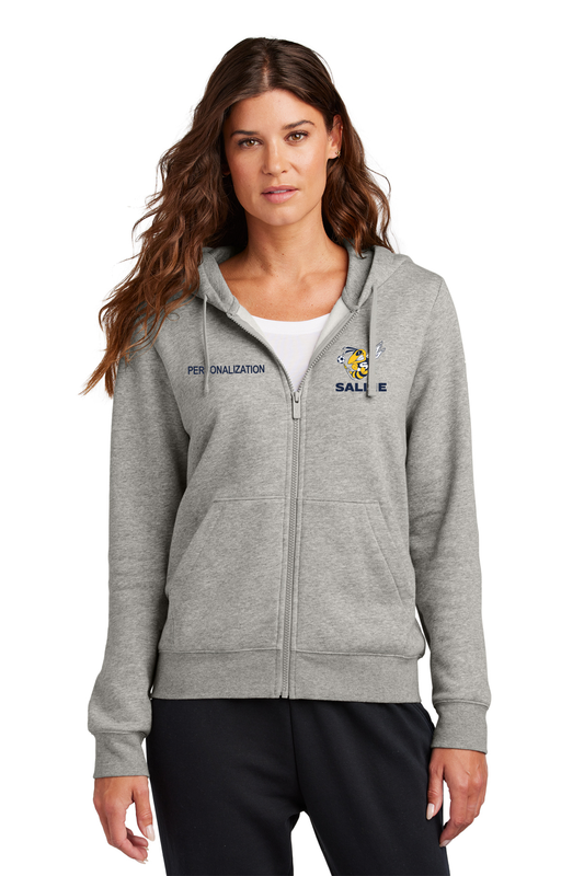 Nike Ladies Club Fleece Sleeve Swoosh Full-Zip Hoodie- Navy, Grey, White