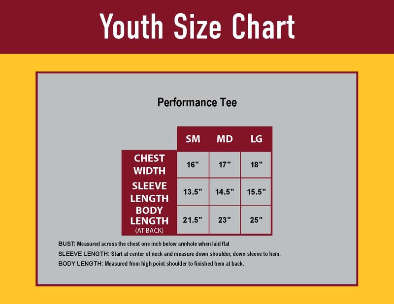Youth Performance Short Sleeve Tee - Maroon