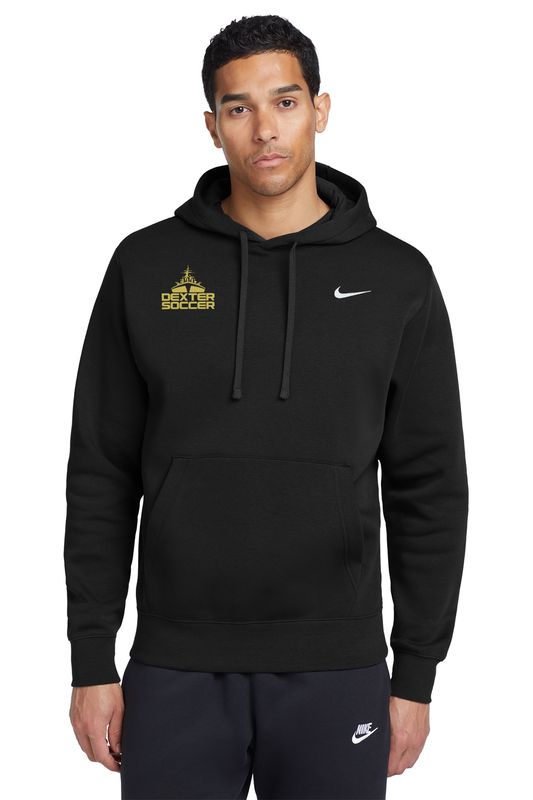 Nike Club Fleece Hoodie (Embroidered) - Black, Maroon