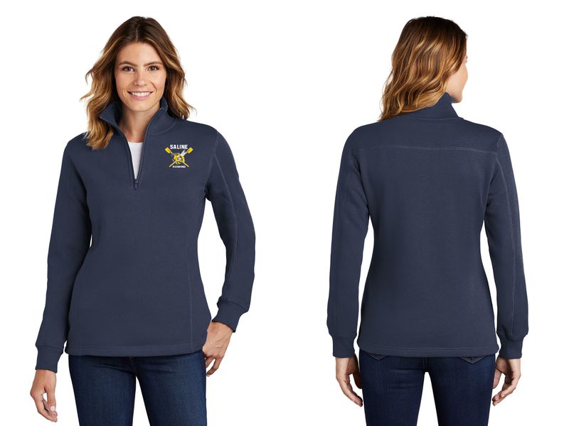 Ladies' 1/4 Zip Sweatshirt- Navy