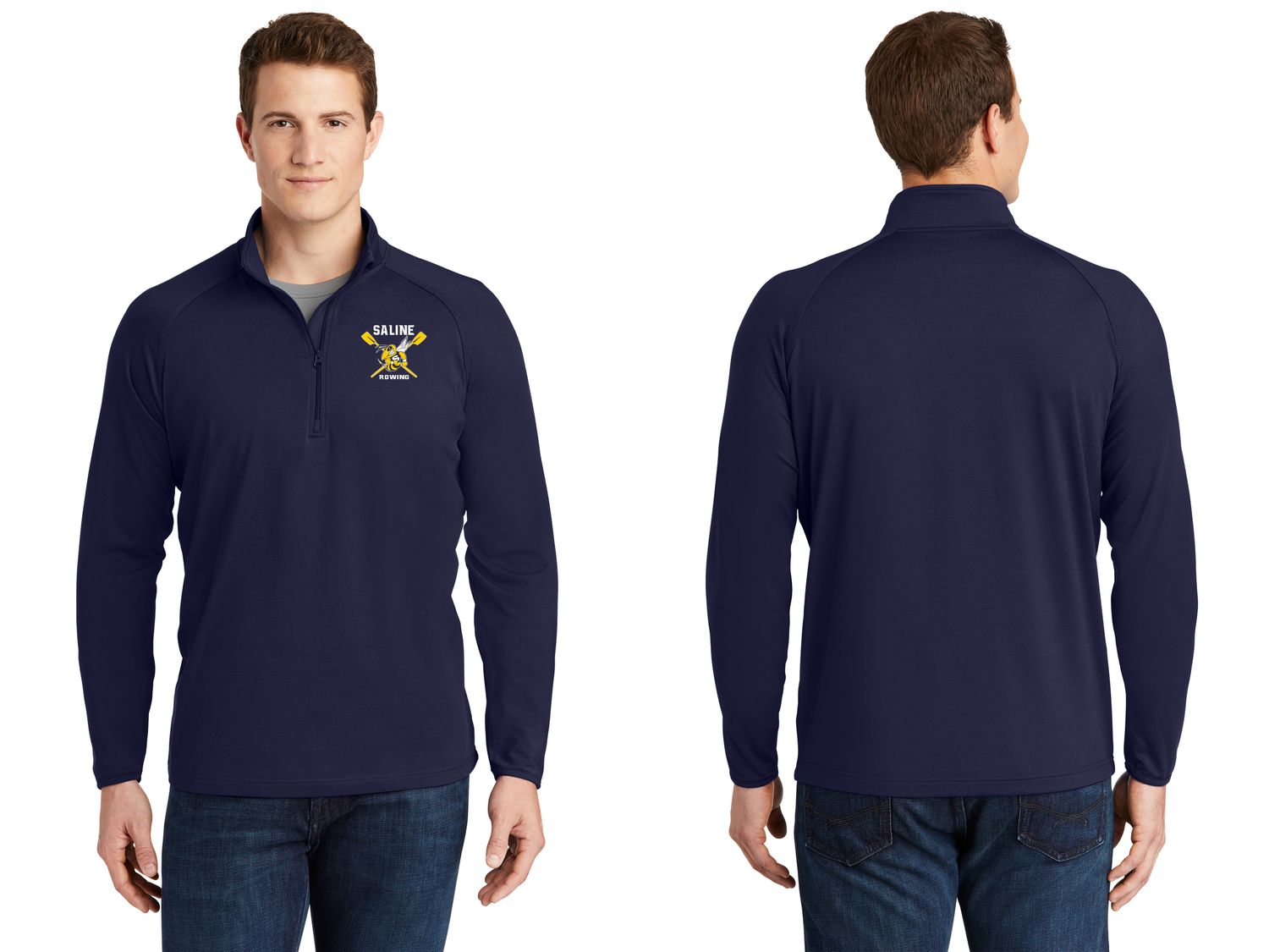 Adult Men's Stretch 1/4 Zip- Navy