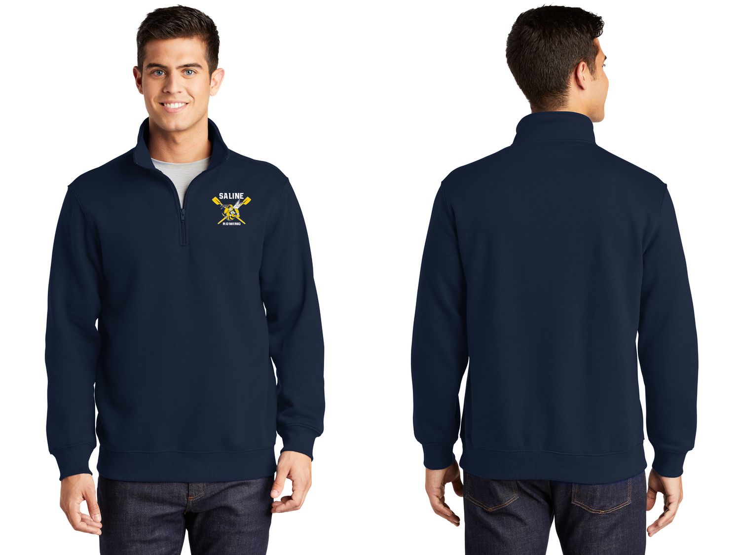 Adult 1/4 Zip Sweatshirt- Navy
