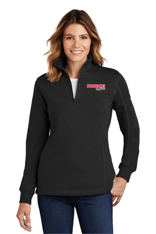 Ladies' 1/4 Zip Sweatshirt- Black, Dark Grey, White