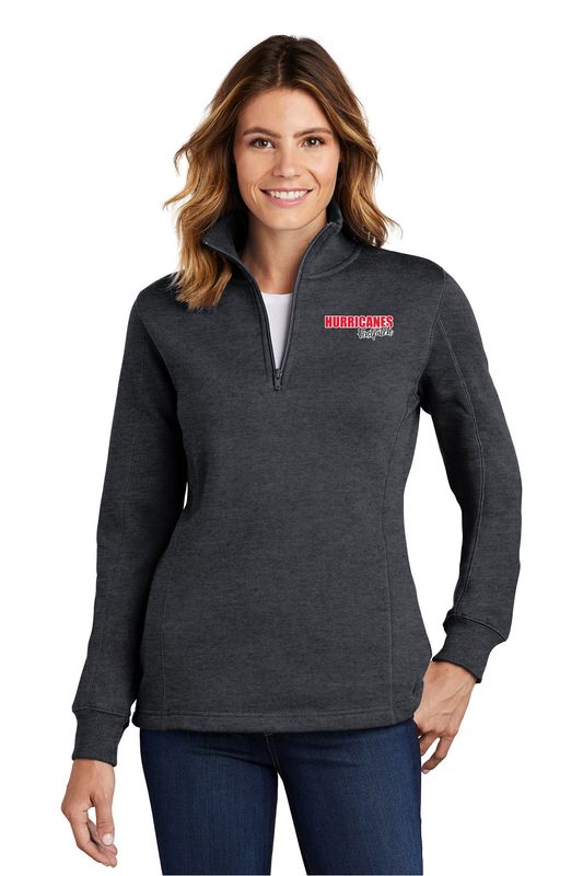 Ladies' 1/4 Zip Sweatshirt- Black, Dark Grey, White