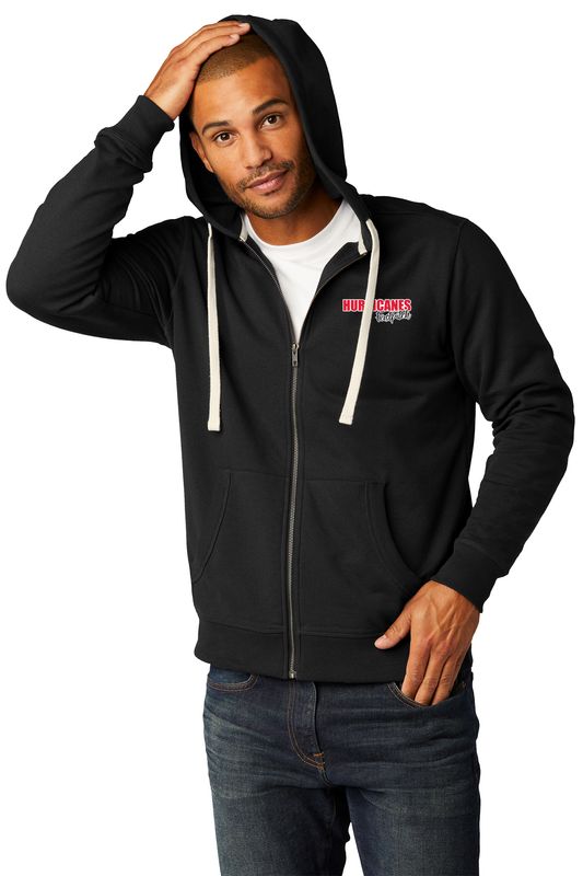 Unisex District Re-Fleece Full-Zip Hoodie- Black, Dark Grey, White
