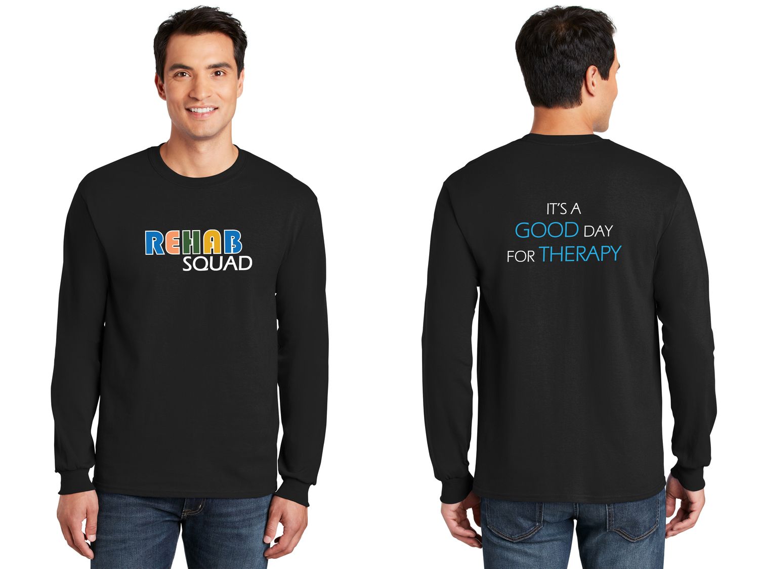 Adult Cotton Long Sleeve Tee- Black, Sport Grey