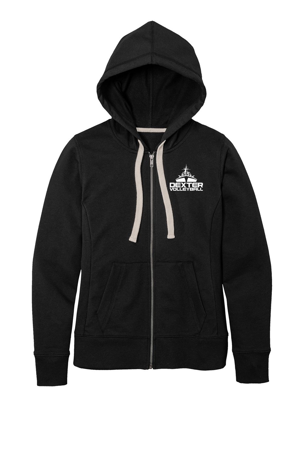 Women's Full Zip Fleece Hoodie-Black or Maroon Heather