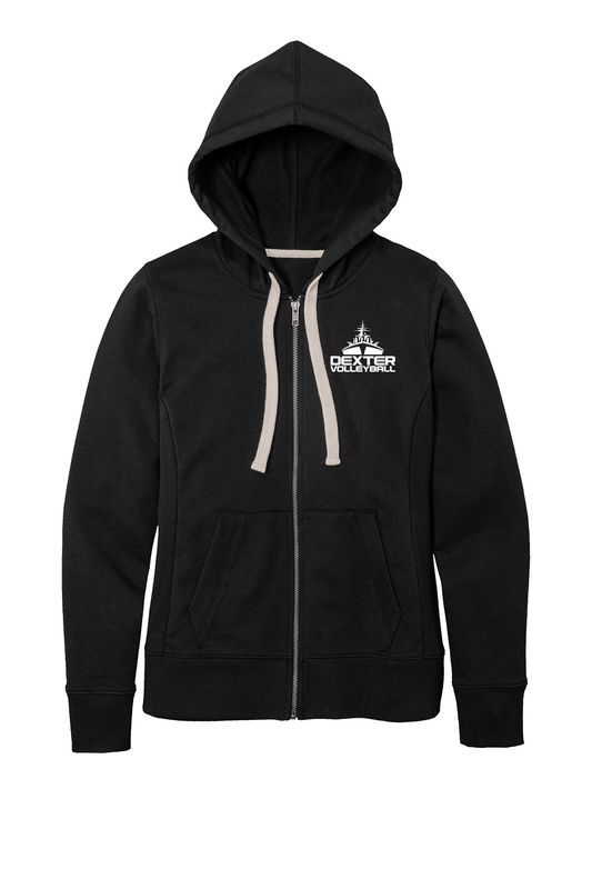 Women's Full Zip Fleece Hoodie-Black or Maroon Heather