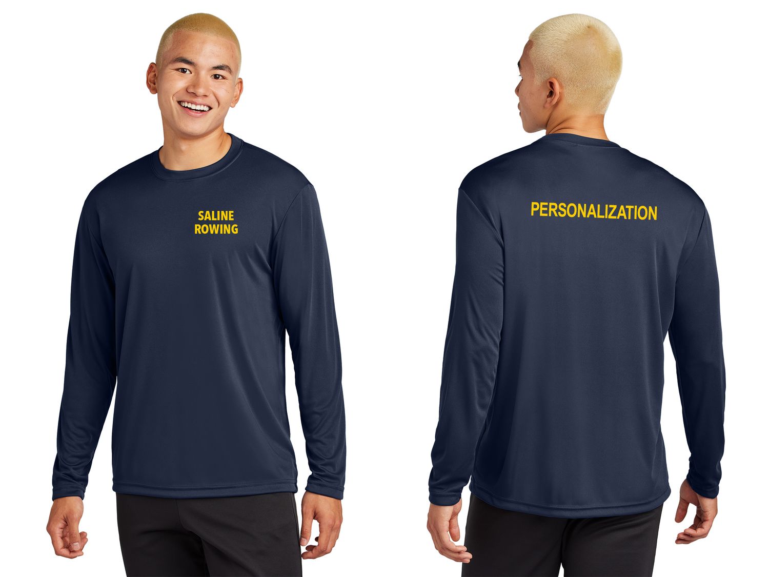 Adult Long Sleeve Performance- Navy or White