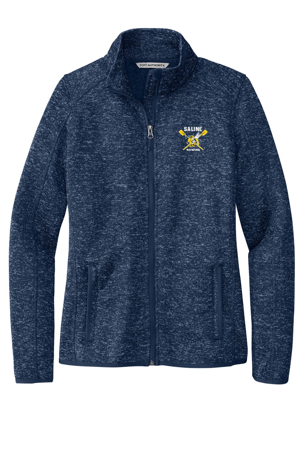 Women's Full Zip Heather Fleece Jacket- Navy