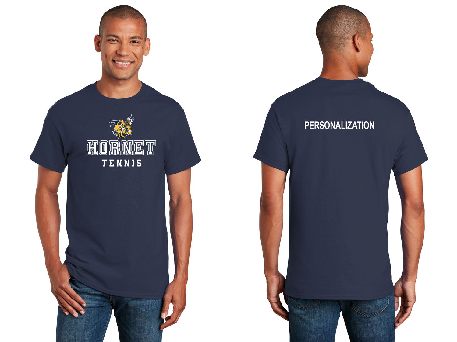 Adult Unisex Cotton Tee- Navy, Gold, Grey